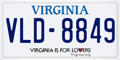 VA license plate VLD8849