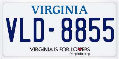 VA license plate VLD8855