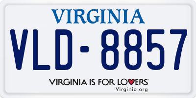 VA license plate VLD8857