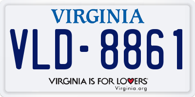 VA license plate VLD8861