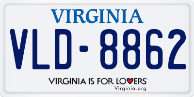 VA license plate VLD8862