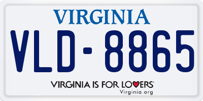 VA license plate VLD8865