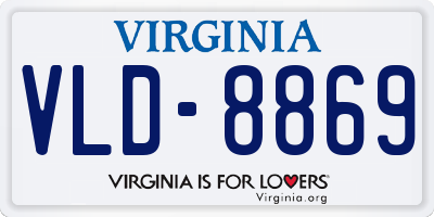 VA license plate VLD8869