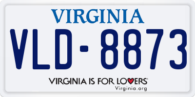 VA license plate VLD8873