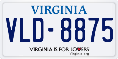 VA license plate VLD8875