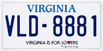 VA license plate VLD8881