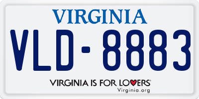 VA license plate VLD8883