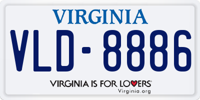 VA license plate VLD8886