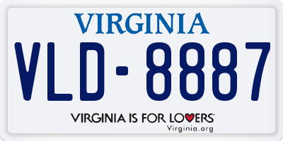 VA license plate VLD8887