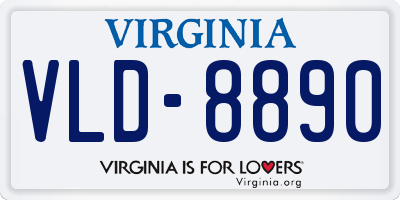 VA license plate VLD8890