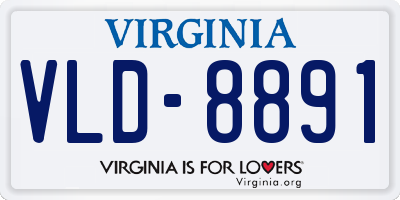 VA license plate VLD8891
