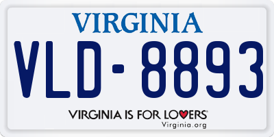 VA license plate VLD8893