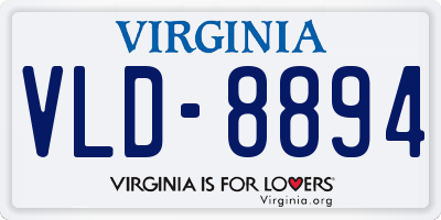 VA license plate VLD8894