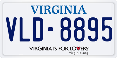 VA license plate VLD8895