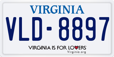 VA license plate VLD8897