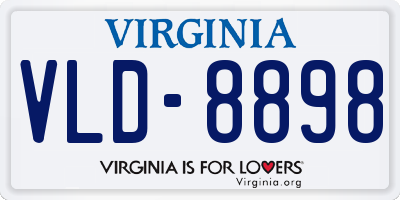 VA license plate VLD8898