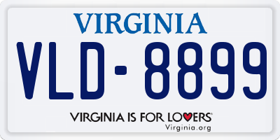 VA license plate VLD8899