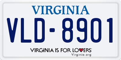 VA license plate VLD8901