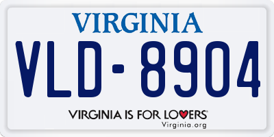 VA license plate VLD8904