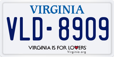 VA license plate VLD8909