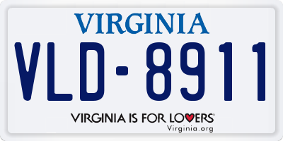 VA license plate VLD8911