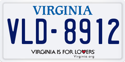 VA license plate VLD8912