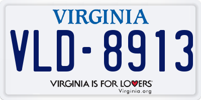 VA license plate VLD8913