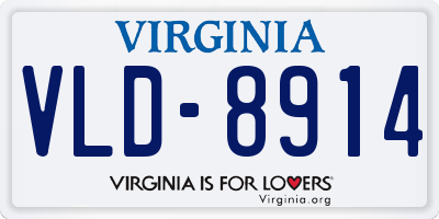 VA license plate VLD8914