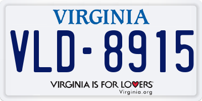 VA license plate VLD8915