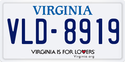 VA license plate VLD8919