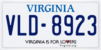 VA license plate VLD8923