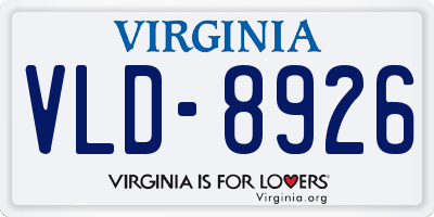 VA license plate VLD8926