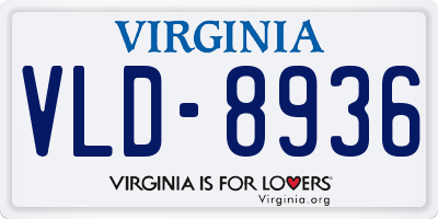 VA license plate VLD8936
