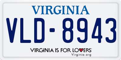 VA license plate VLD8943