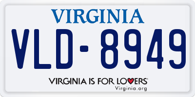 VA license plate VLD8949