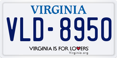 VA license plate VLD8950