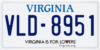 VA license plate VLD8951