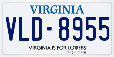 VA license plate VLD8955