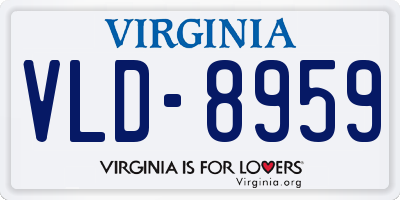 VA license plate VLD8959