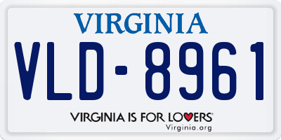 VA license plate VLD8961