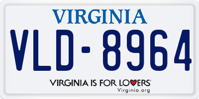 VA license plate VLD8964