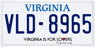 VA license plate VLD8965