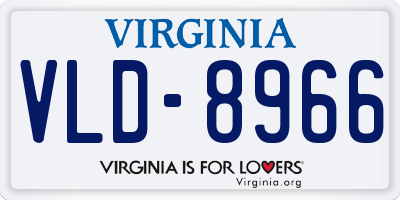 VA license plate VLD8966
