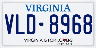 VA license plate VLD8968