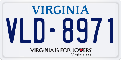 VA license plate VLD8971