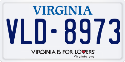 VA license plate VLD8973