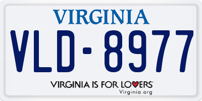 VA license plate VLD8977