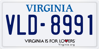 VA license plate VLD8991