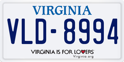 VA license plate VLD8994