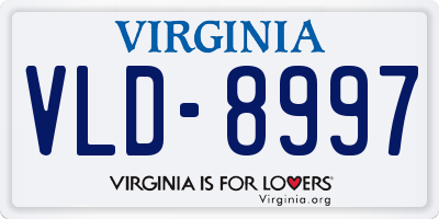 VA license plate VLD8997